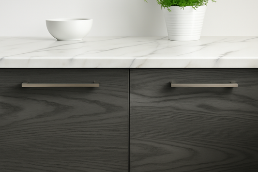 Matte White/Grey Marble Finish